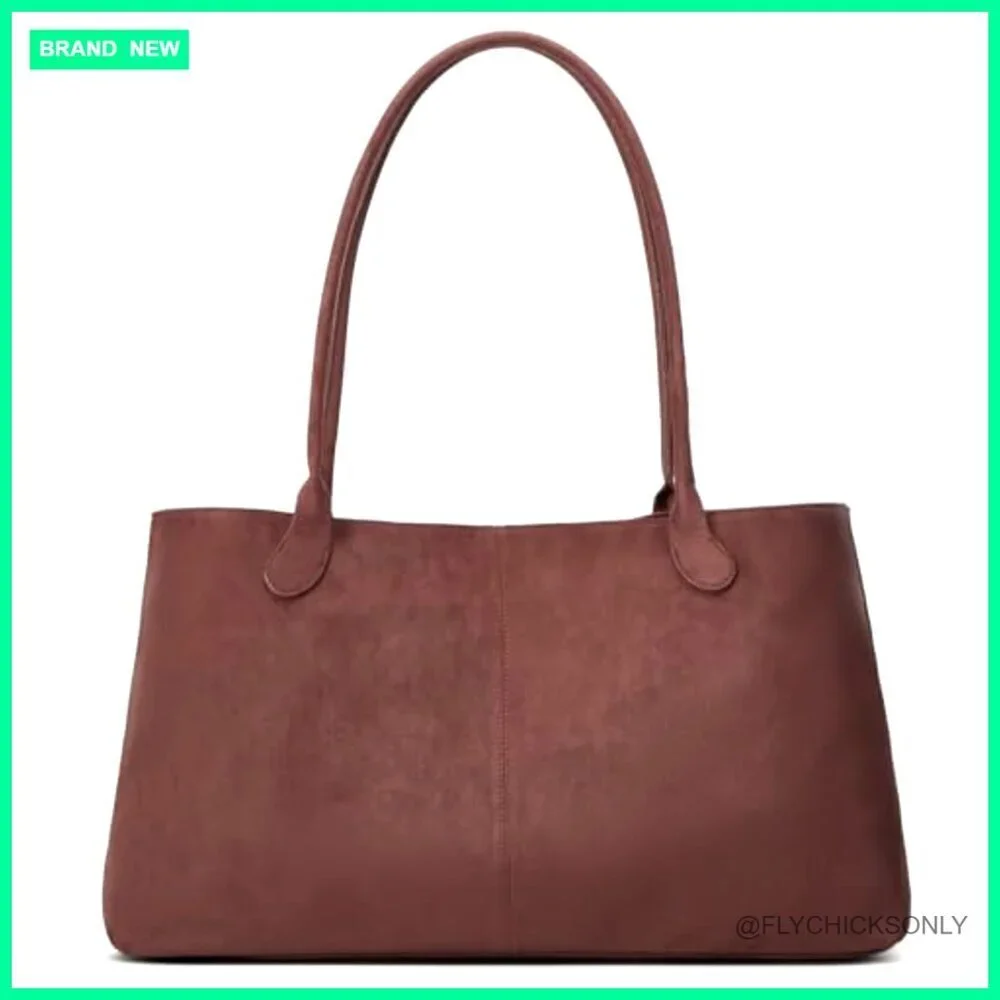 Large Capacity Faux Suede Hobo Shoulder Bag Tote Purse Satchel
